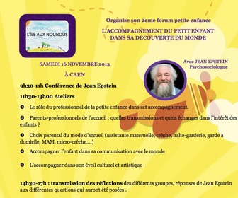 2e Forum de la petite enfance à Caen les 16 et 17 novembre 2013
