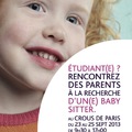 7e Baby Sitting Dating à Paris du 23 au 25 septembre.