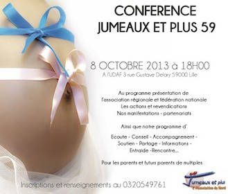 Jumeaux et plus 59 : conférence à Lille le 8 octobre